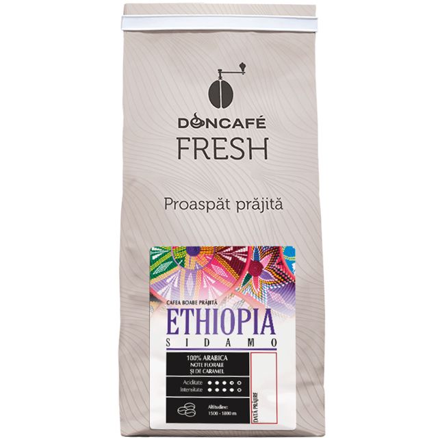 Doncafe Fresh Ethiopia Sidamo, Cafea boabe, 250 gr